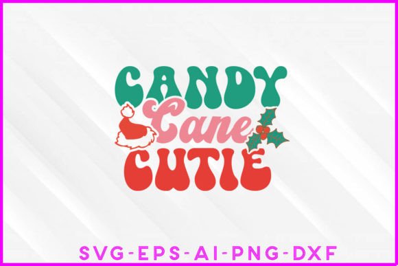 Candy Cane Cutie Groovy Design Tee Graphics