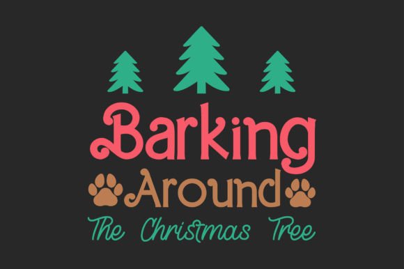 Christmas Dog Paw Retro SVG Sublimation Graphics