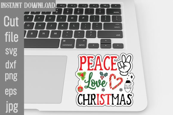 Peace Love Christmas SVG Cut File: Graphics for T-Shirt Designs