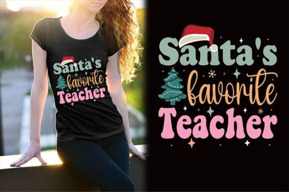 Santa’s Favorite Teacher Retro Design
