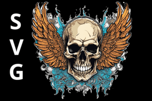 Skull with Wings SVG Graphics