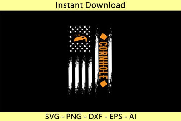 USA Flag Cornhole Graphics for T-Shirt Designs